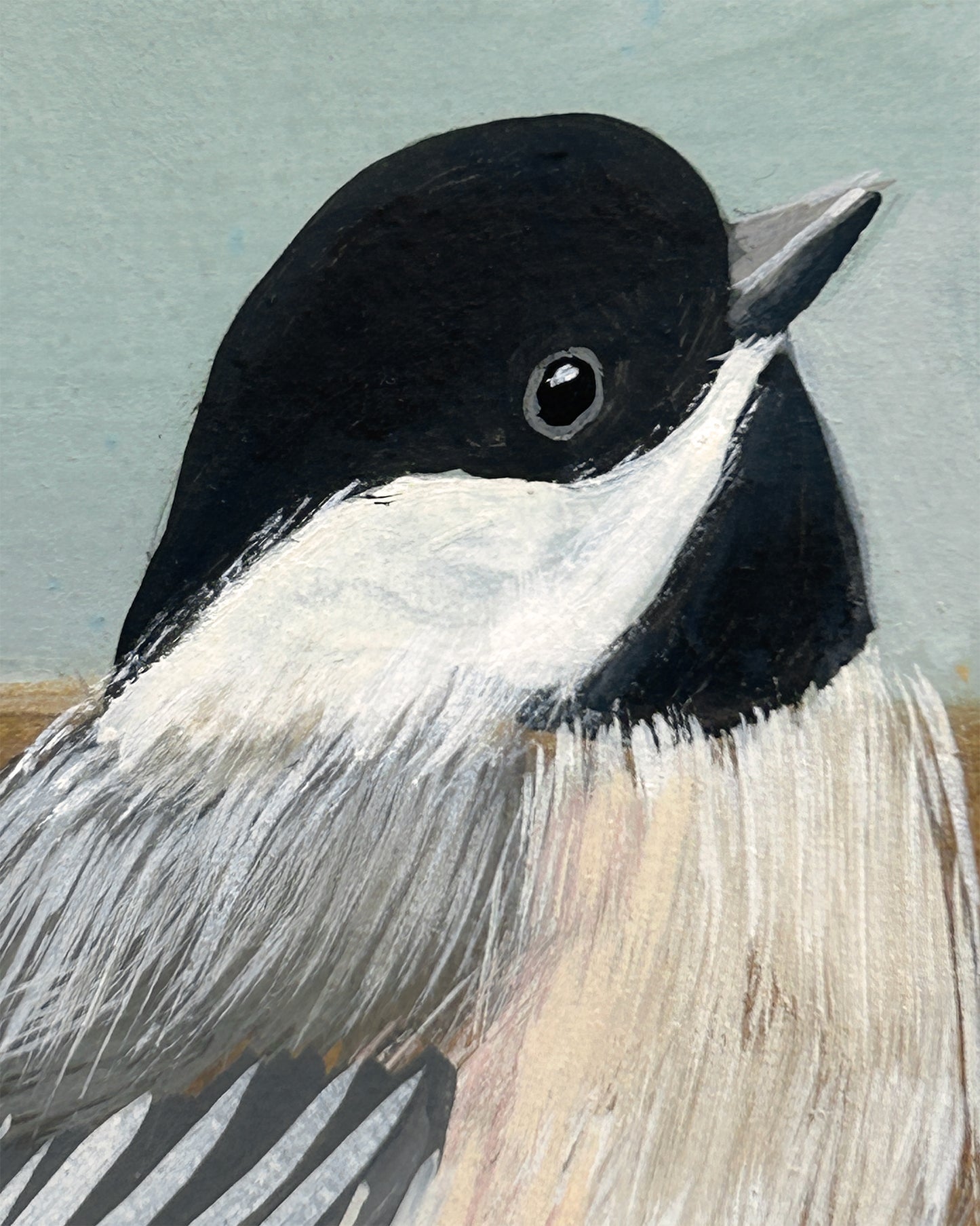 Amaryllis with Chickadee — Original Painting on Paper