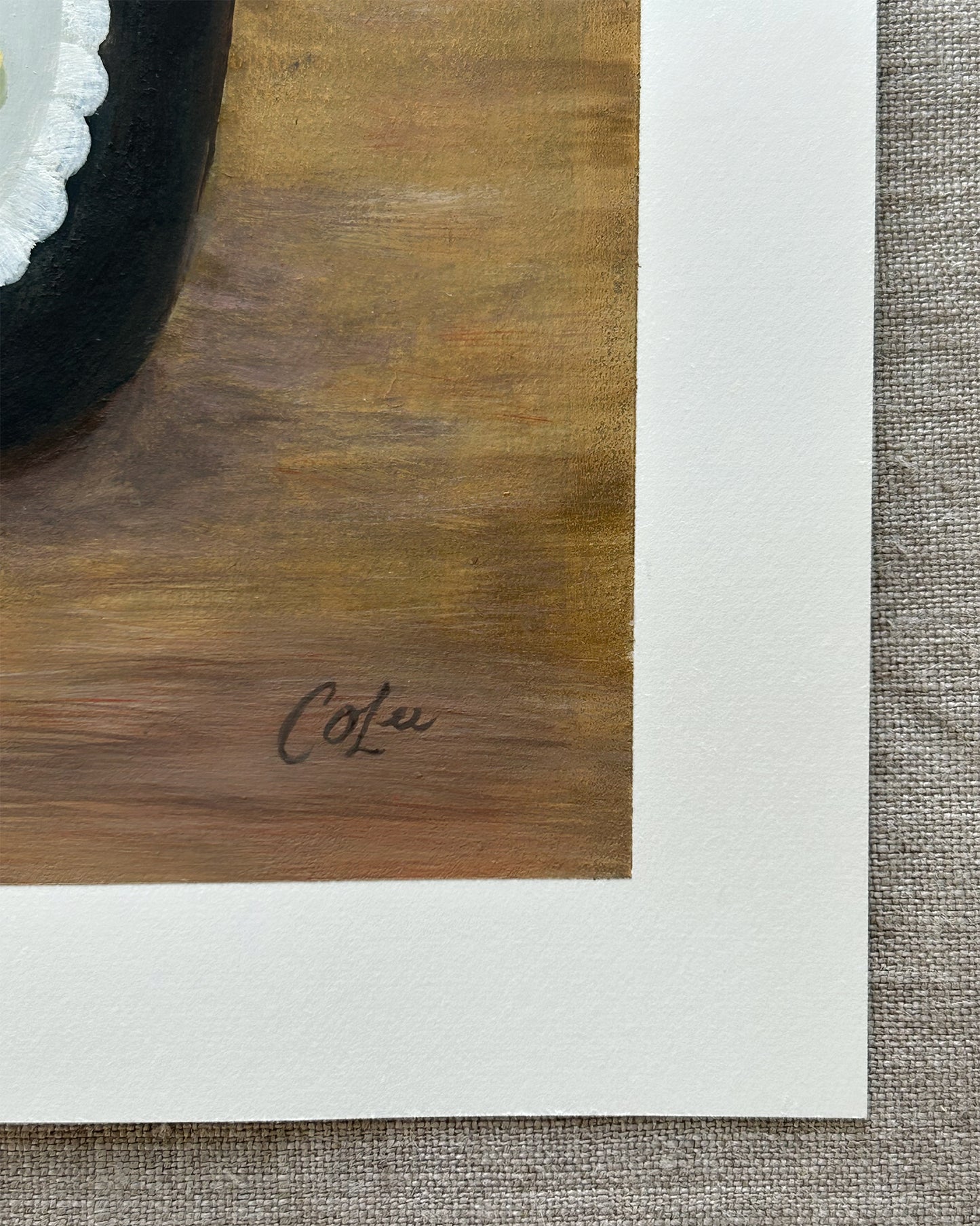 Amaryllis with Chickadee — Original Painting on Paper