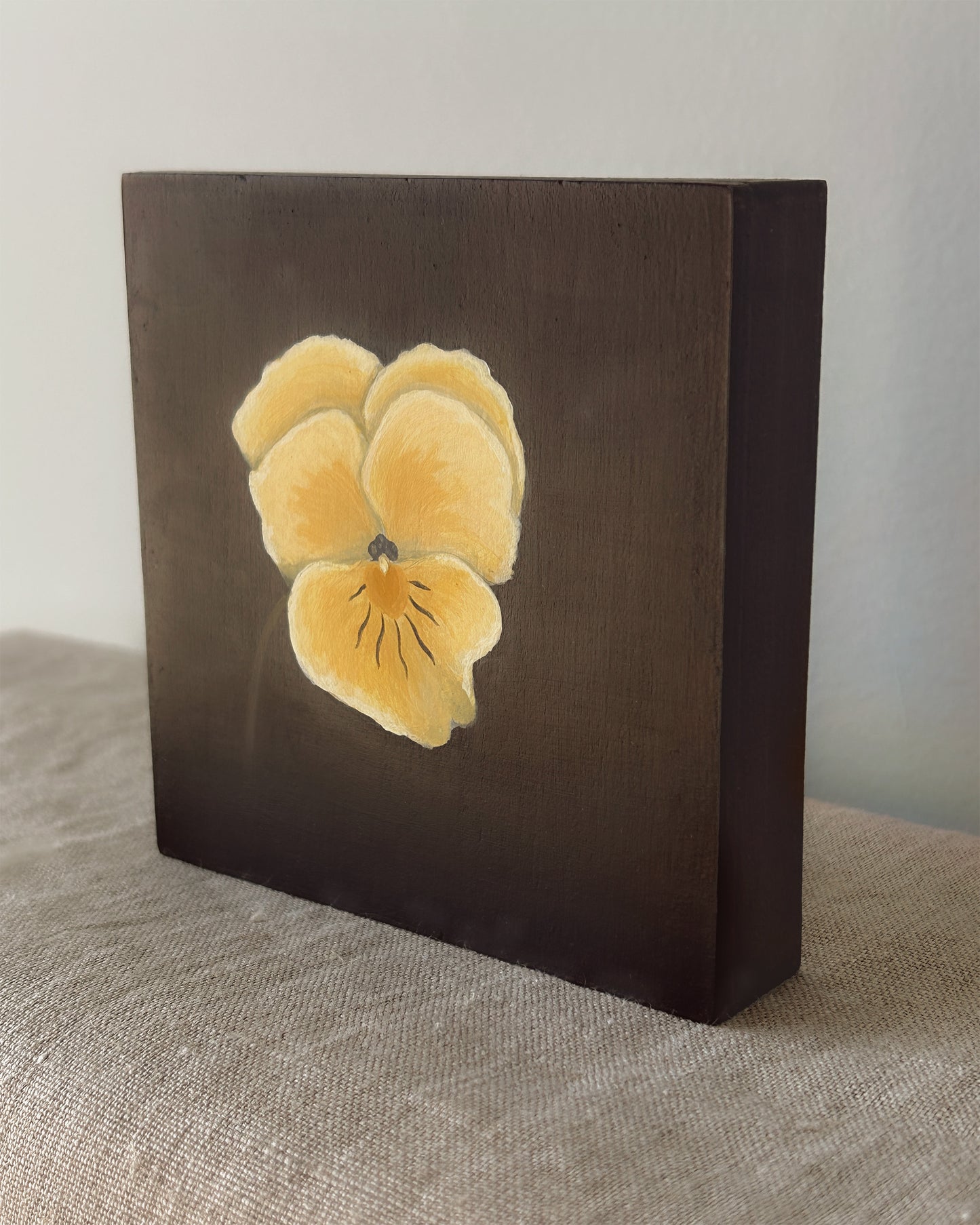 Pale Pansy Study — Original Painting on Cradled Wood