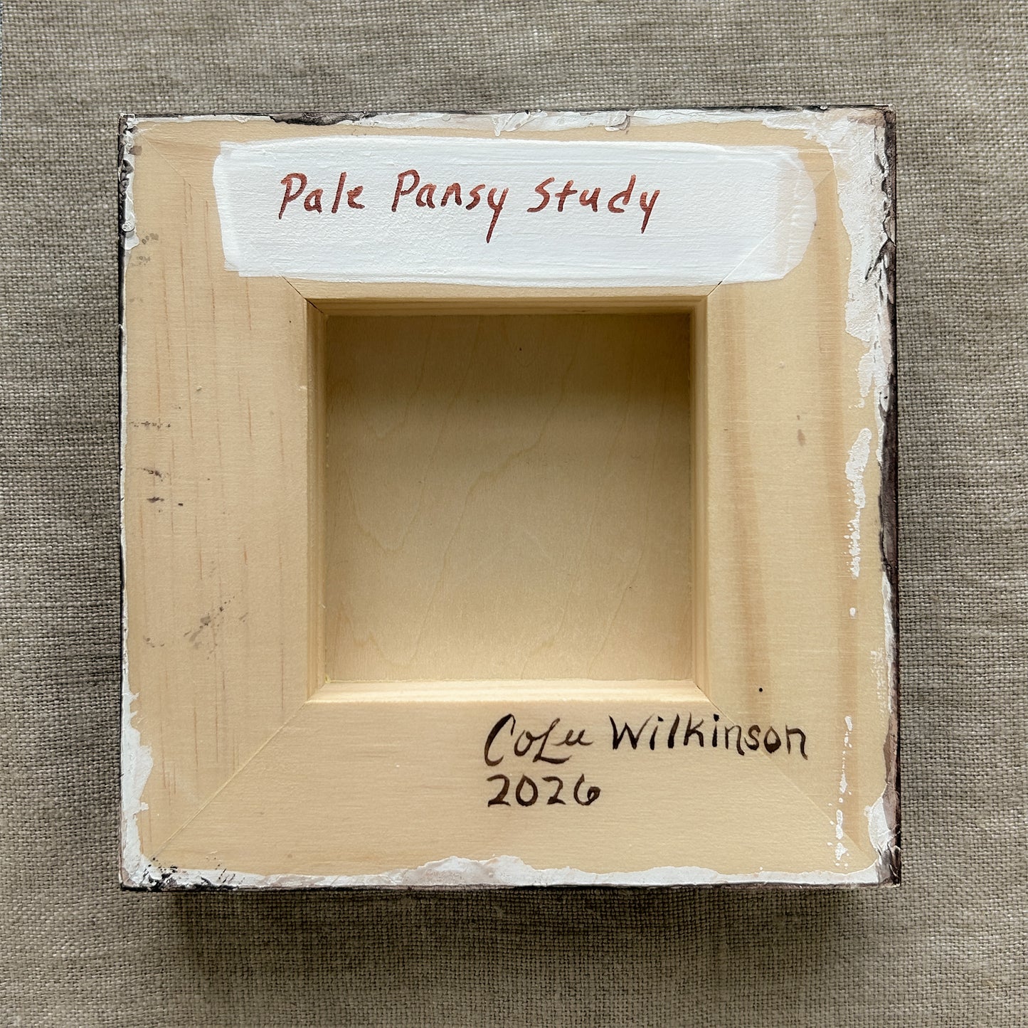 Pale Pansy Study — Original Painting on Cradled Wood
