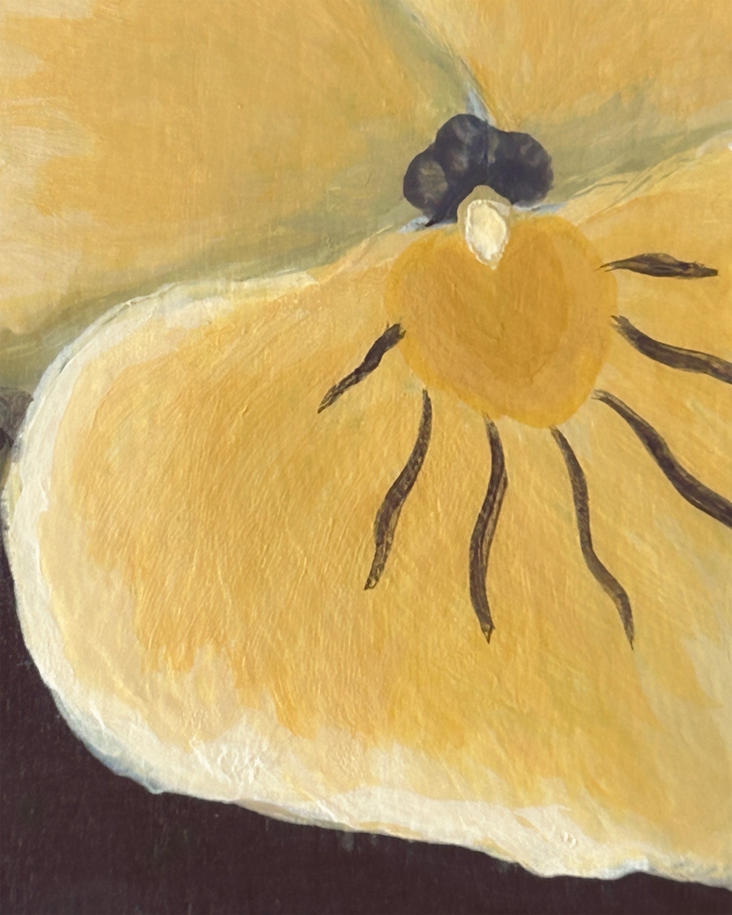 Pale Pansy Study — Original Painting on Cradled Wood