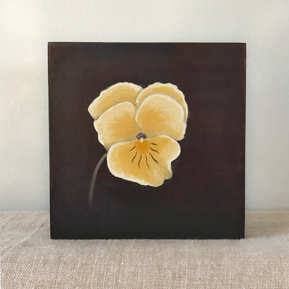 Pale Pansy Study — Original Painting on Cradled Wood