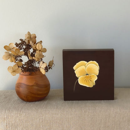 Pale Pansy Study — Original Painting on Cradled Wood