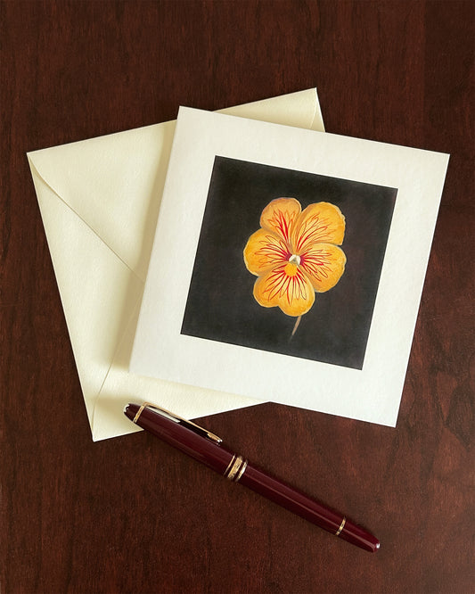 Tiger-Eye Pansy Correspondence Card | Blank Botanical Note Card