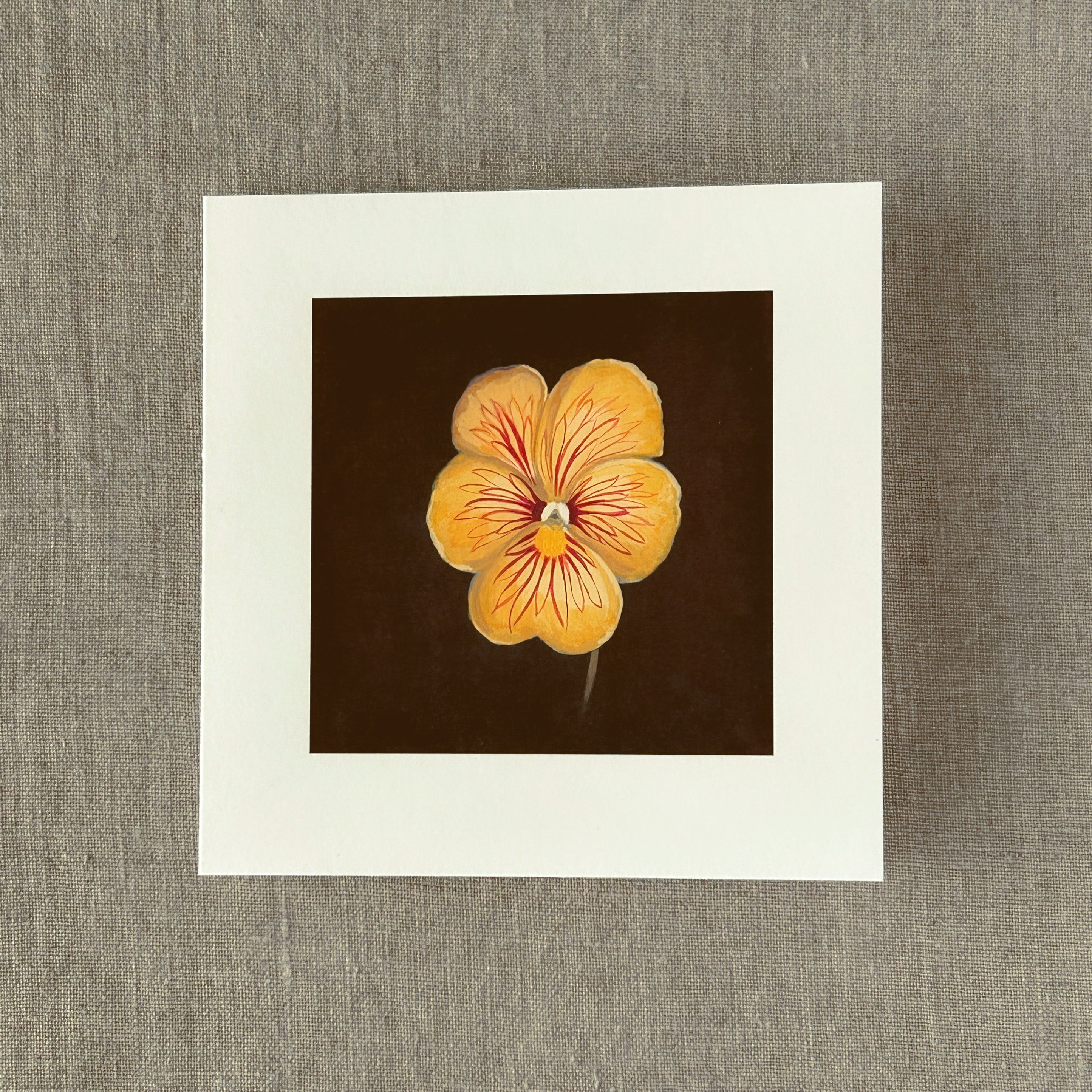 Tiger-Eye Pansy Correspondence Card | Blank Botanical Note Card