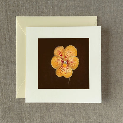 Tiger-Eye Pansy Correspondence Card | Blank Botanical Note Card