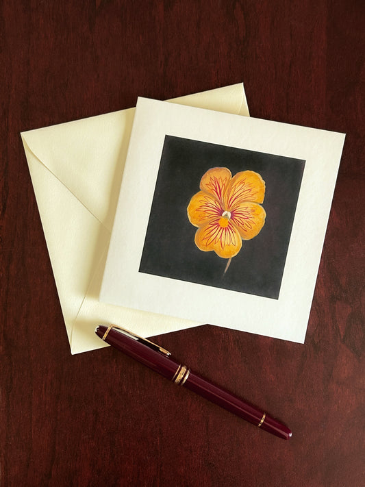 Tiger-Eye Pansy Correspondence Card | Blank Botanical Note Card