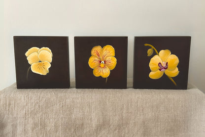Pale Pansy Study — Original Painting on Cradled Wood