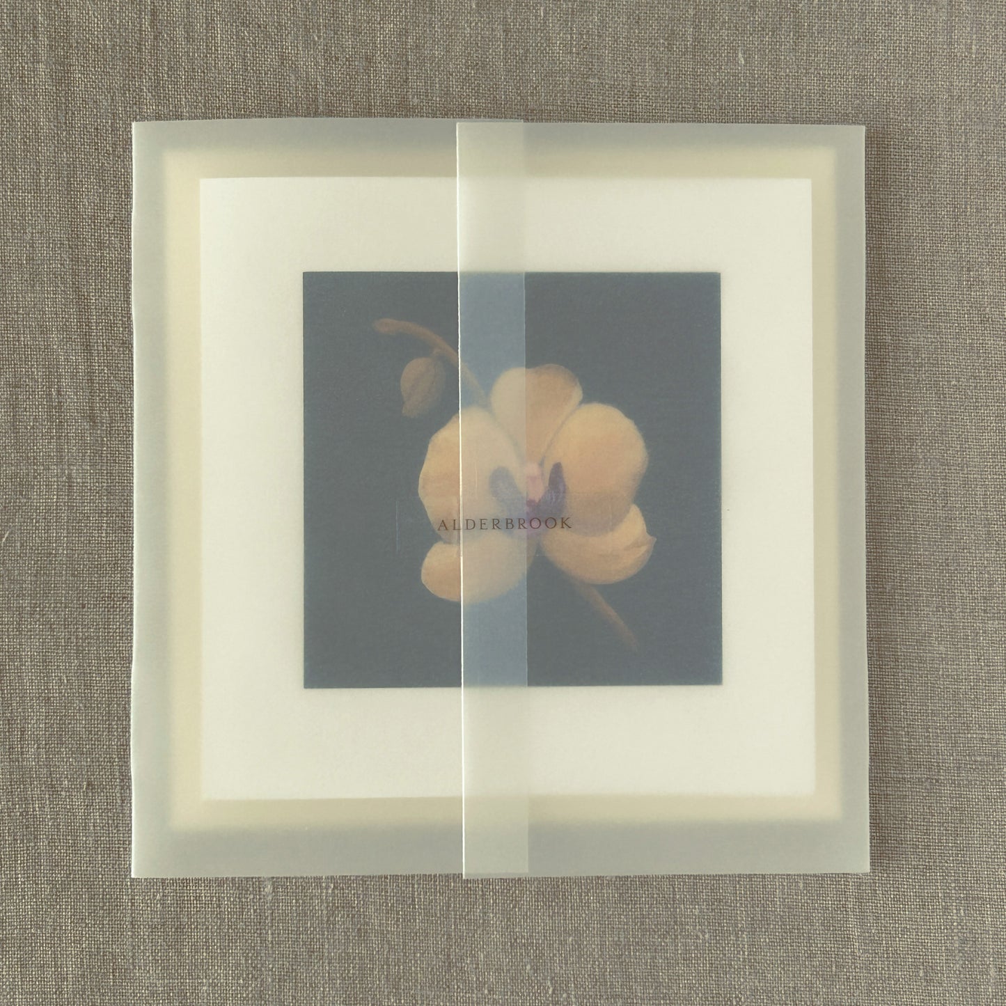Yellow Orchid Correspondence Card | Blank Botanical Note Card